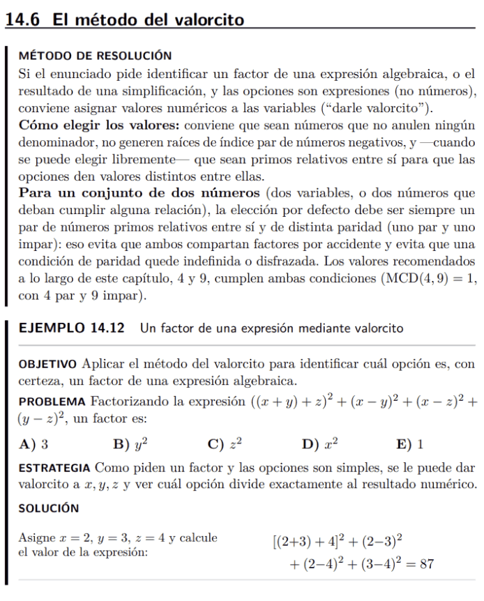 Ejemplo de ejercicio resuelto con el método del valorcito, usando calculadora